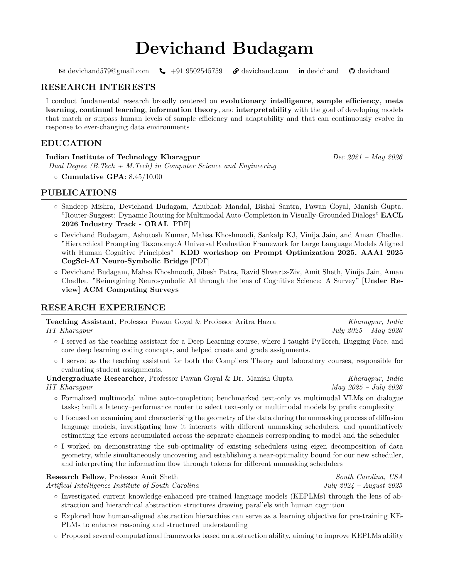 Devichand Budagam CV, page 1